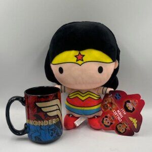 Wonder Woman Coffee Mug And Chibi Stuffed Plush Figure